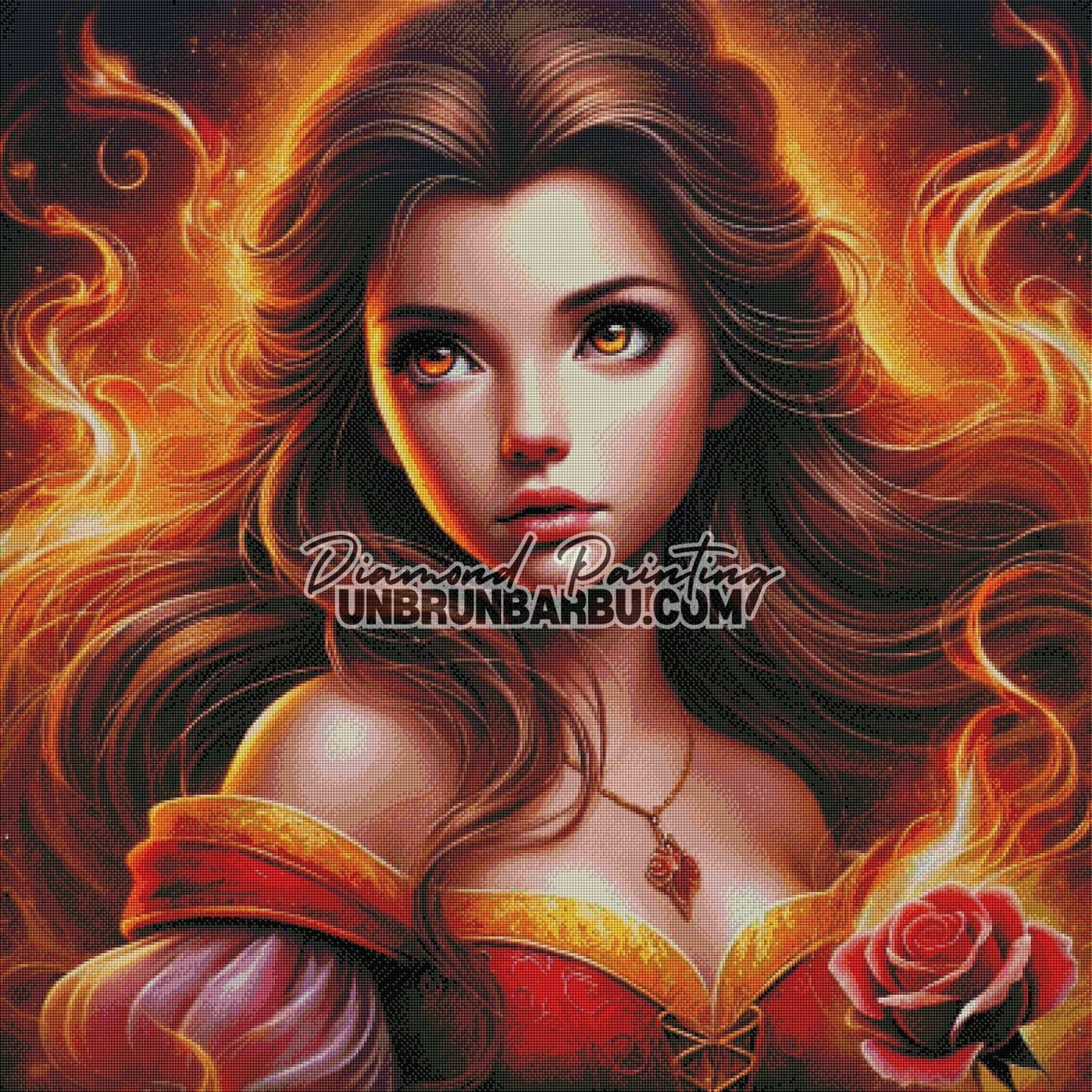 La Flamme de la Rose Écarlate (100cm x 100cm) - UnBrunBarbu