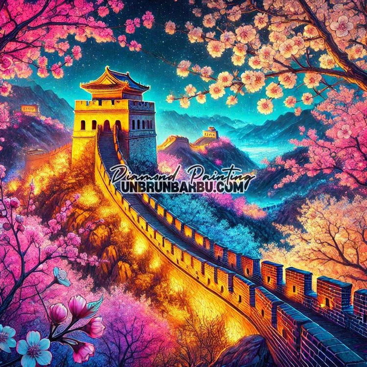 La Grande Muraille en Fleurs (90cm x 90cm) - UnBrunBarbu