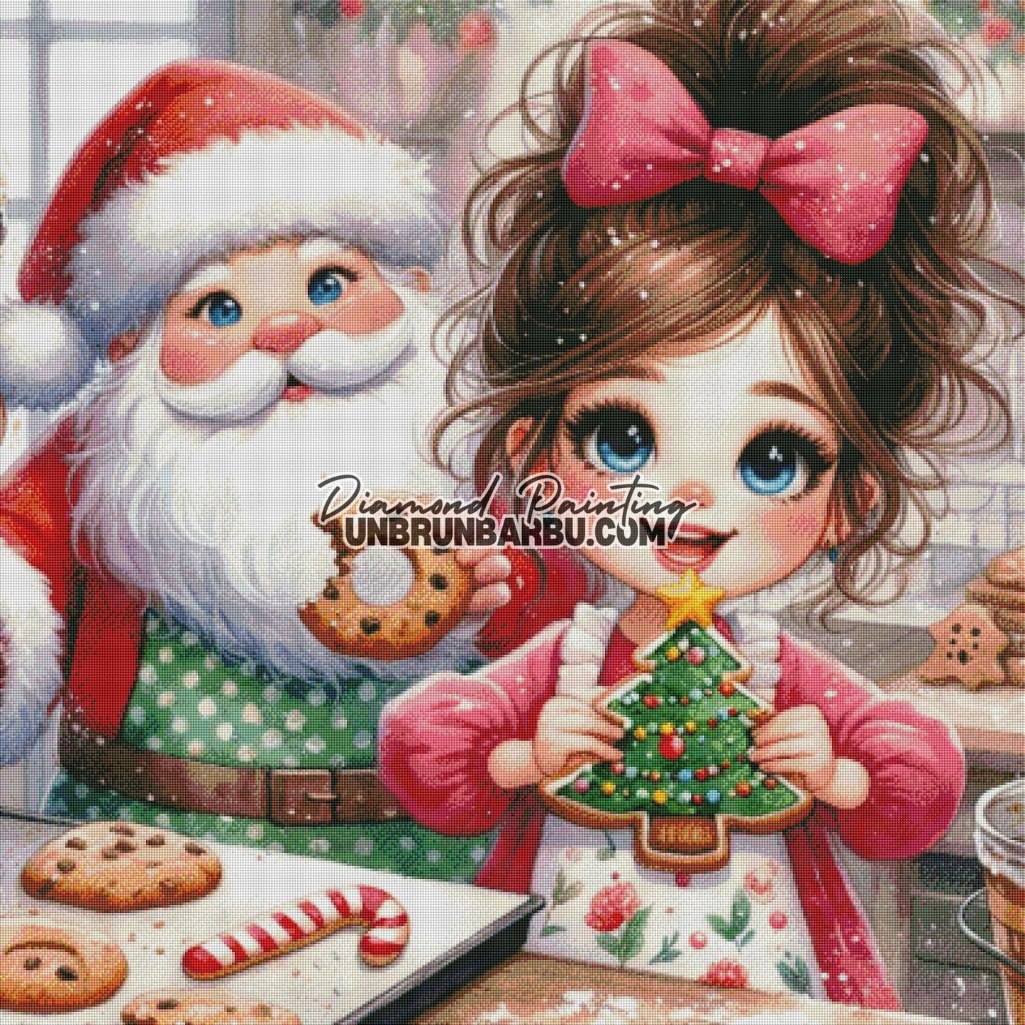 La Magie des Cookies de Noël (100cm x 100cm) - UnBrunBarbu