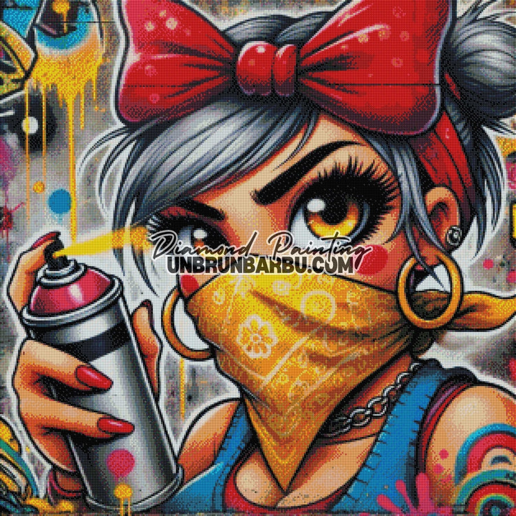 La Reine du Graffiti (80cm x 80cm) - UnBrunBarbu