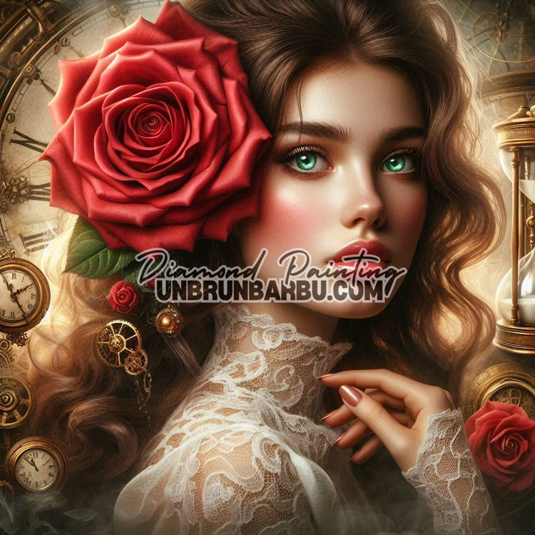 La Rose et le Temps (100cm x 100cm) - UnBrunBarbu