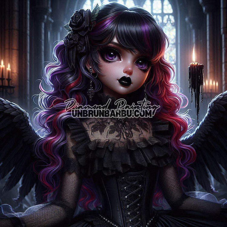 L’Ange Noir du Silence (100cm x 100cm) - UnBrunBarbu