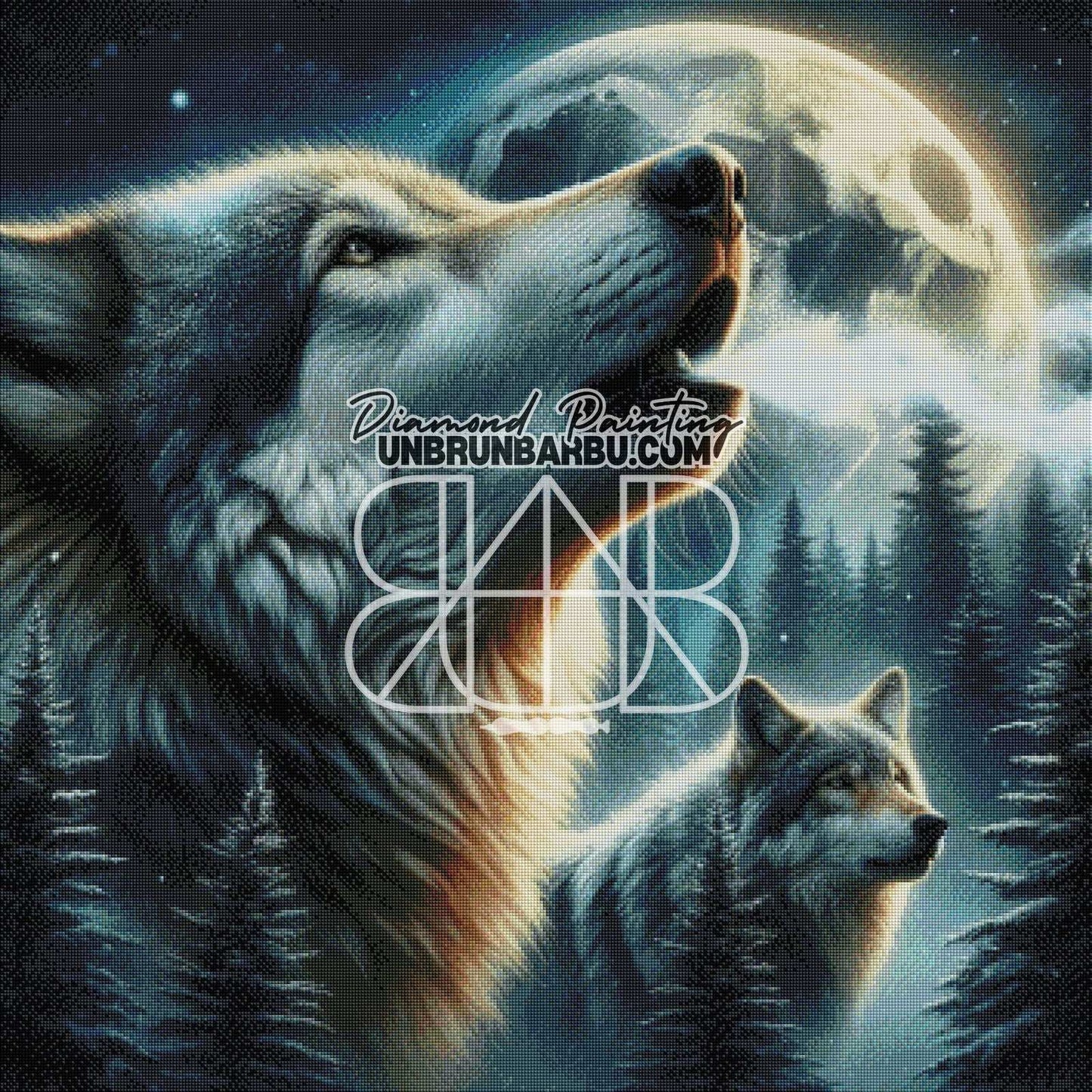 L'Appel de la Lune (90cm x 90cm) - UnBrunBarbu