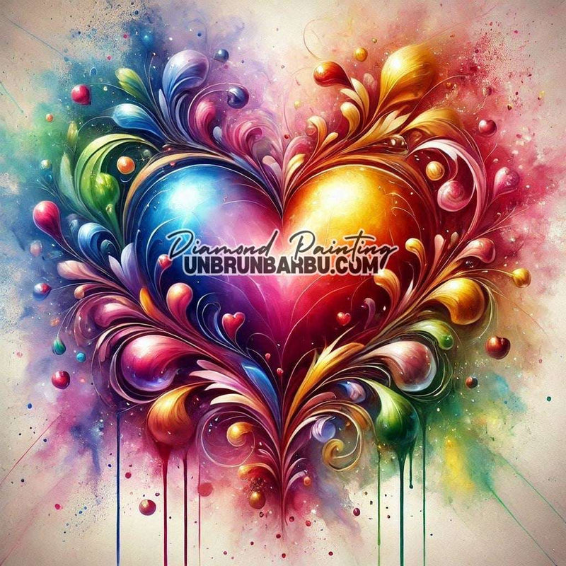 Le Cœur de l'Arc - en - Ciel (90cm x 90cm) - UnBrunBarbu