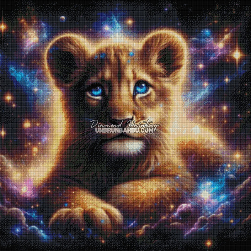 Le Lionceau Galactique (90cm x 90cm) - UnBrunBarbu