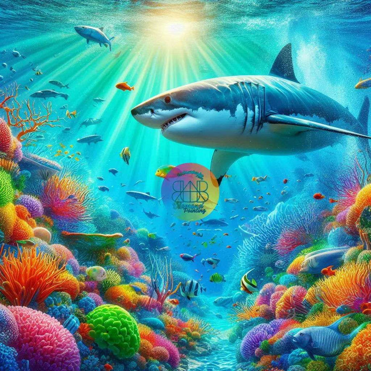 Le Monde Mystérieux Sous - Marin. (100cm x 100cm). - UnBrunBarbu