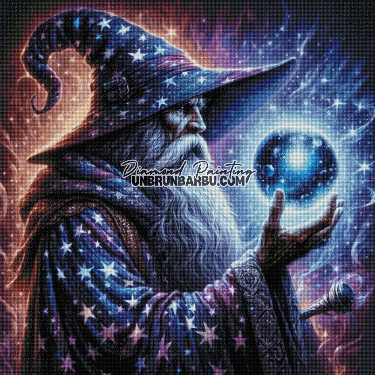 Le Sorcier des Étoiles (120cm x 120cm) - UnBrunBarbu