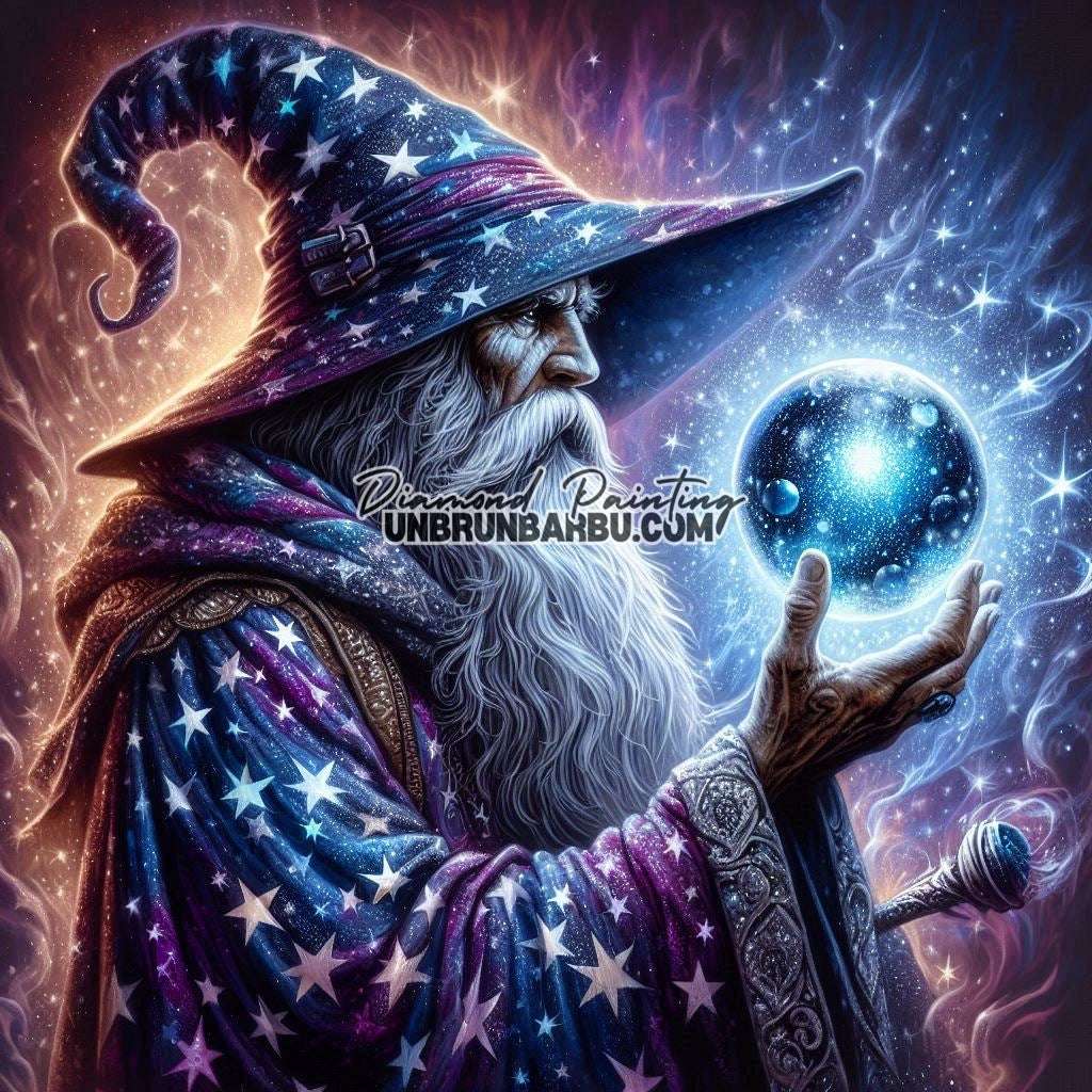 Le Sorcier des Étoiles (120cm x 120cm) - UnBrunBarbu