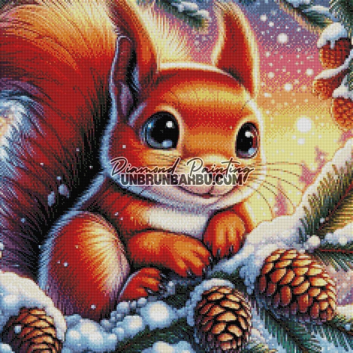 L’Écureuil des Neiges (60cm x 60cm) - UnBrunBarbu