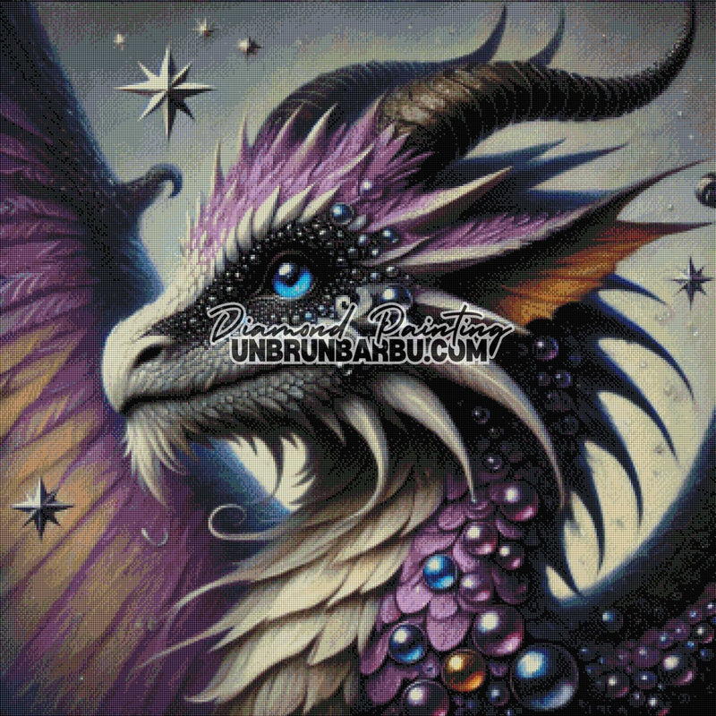 Légende du Dragon Bijou (90cm x 90cm) - UnBrunBarbu