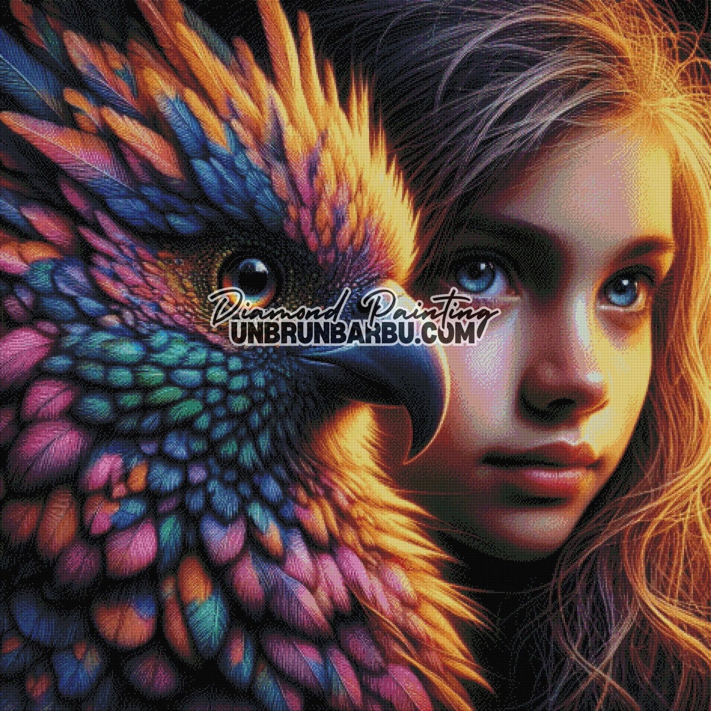 L'Esprit de l'Oiseau Arc - en - Ciel (120cm x 120cm) - UnBrunBarbu