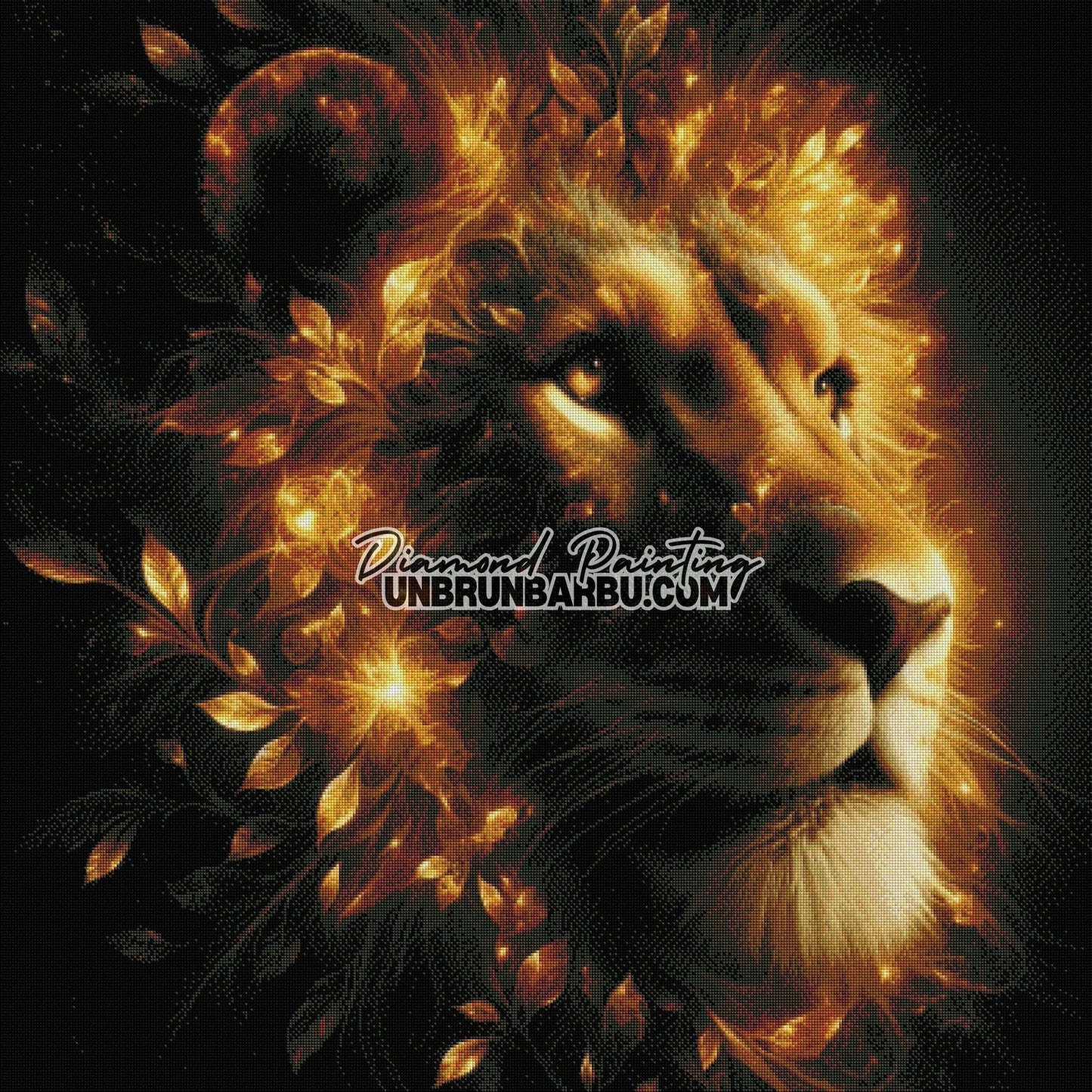 L'Esprit Doré du Lion (100cm x 100cm) - UnBrunBarbu