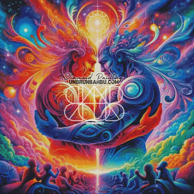 Liaison Intergalactique. (100cm x 100cm). - UnBrunBarbu