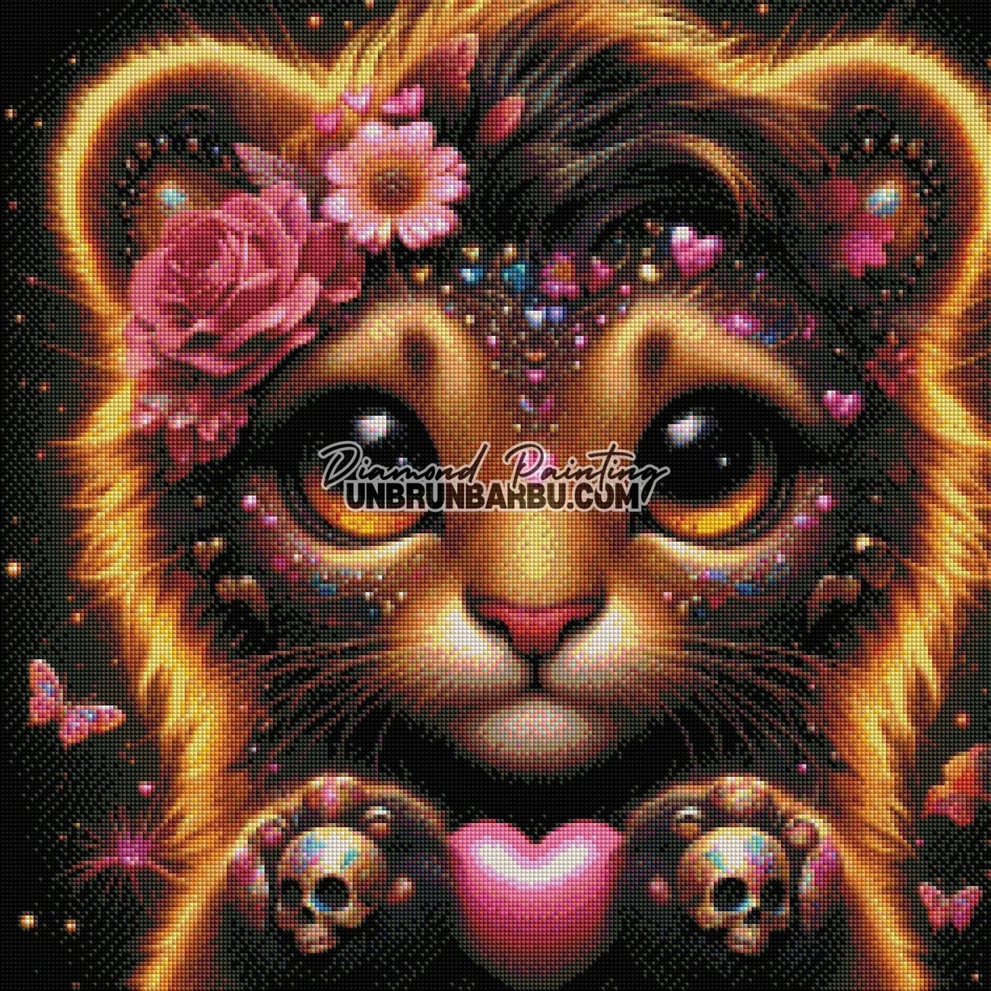 Lionceau de Lumière (60cm x 60cm) - UnBrunBarbu