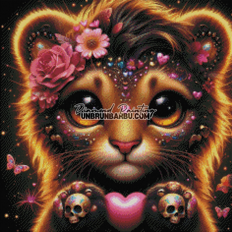 Lionceau de Lumière (60cm x 60cm) - UnBrunBarbu