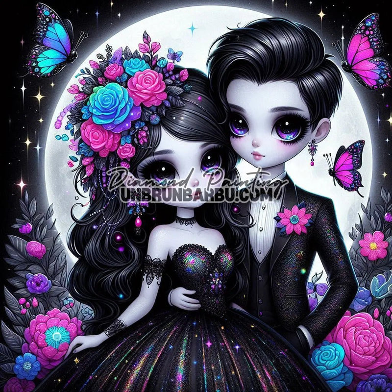 Lune Noire, Amour Éternel (100cm x 100) - UnBrunBarbu