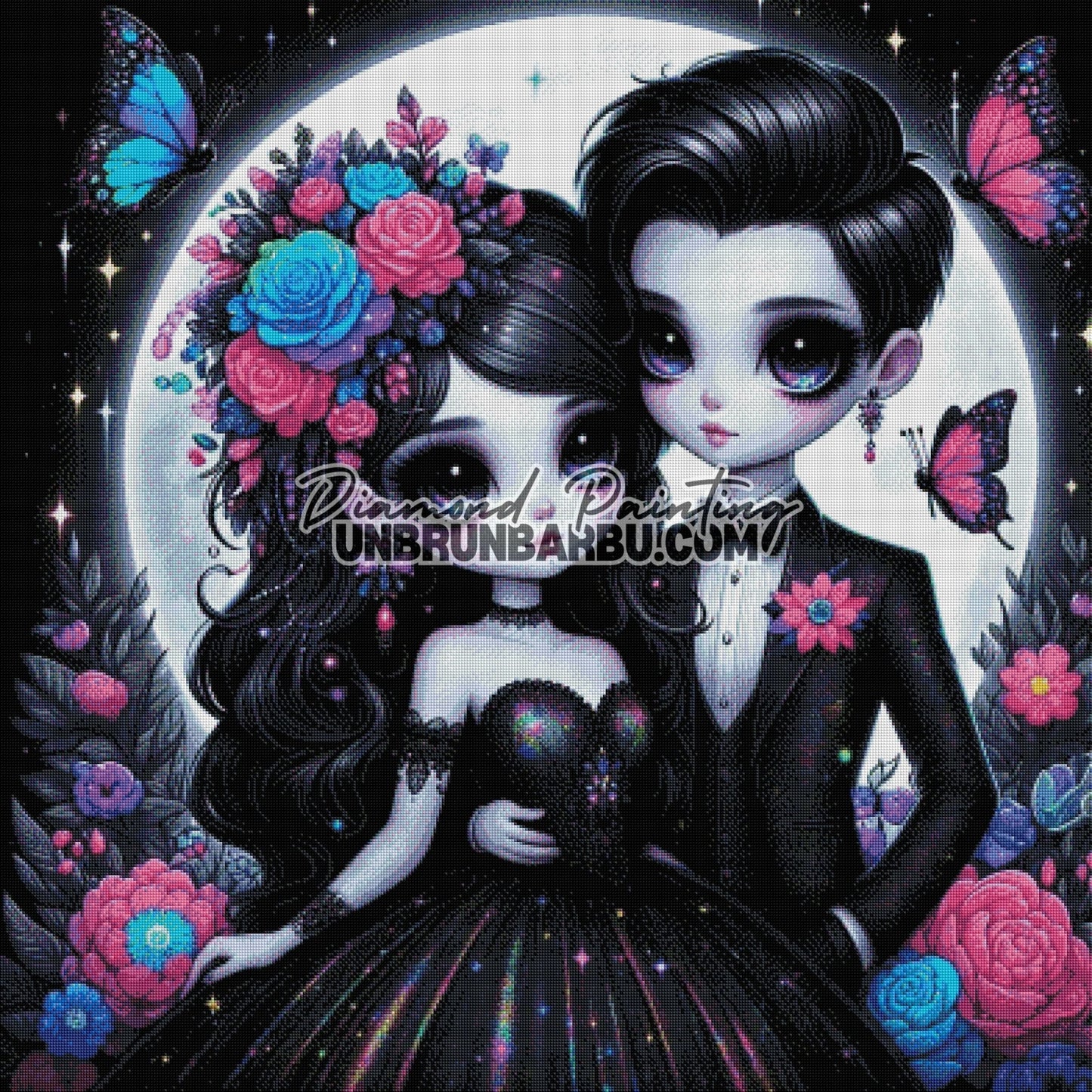 Lune Noire, Amour Éternel (100cm x 100) - UnBrunBarbu