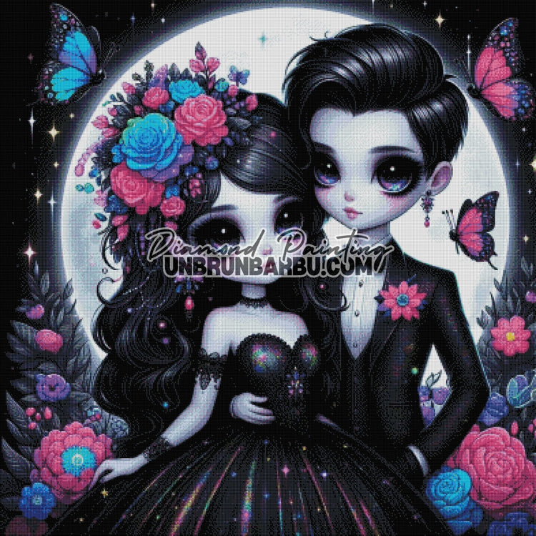 Lune Noire, Amour Éternel (100cm x 100) - UnBrunBarbu