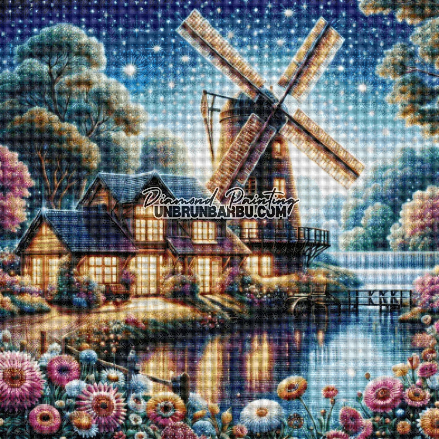 Moulin du Temps Perdu (100cm x 100cm) - UnBrunBarbu