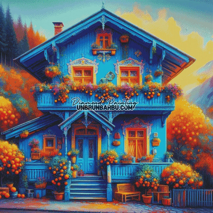 Murmures des Orangers autour de la Maison (120cm x 120cm) - UnBrunBarbu