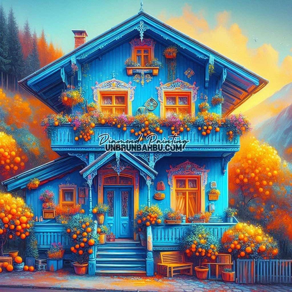 Murmures des Orangers autour de la Maison (120cm x 120cm) - UnBrunBarbu