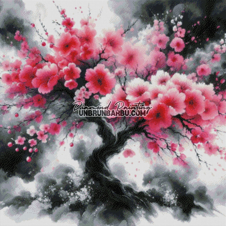 Murmures du Cerisier en Fleurs (80cm x 80cm) - UnBrunBarbu