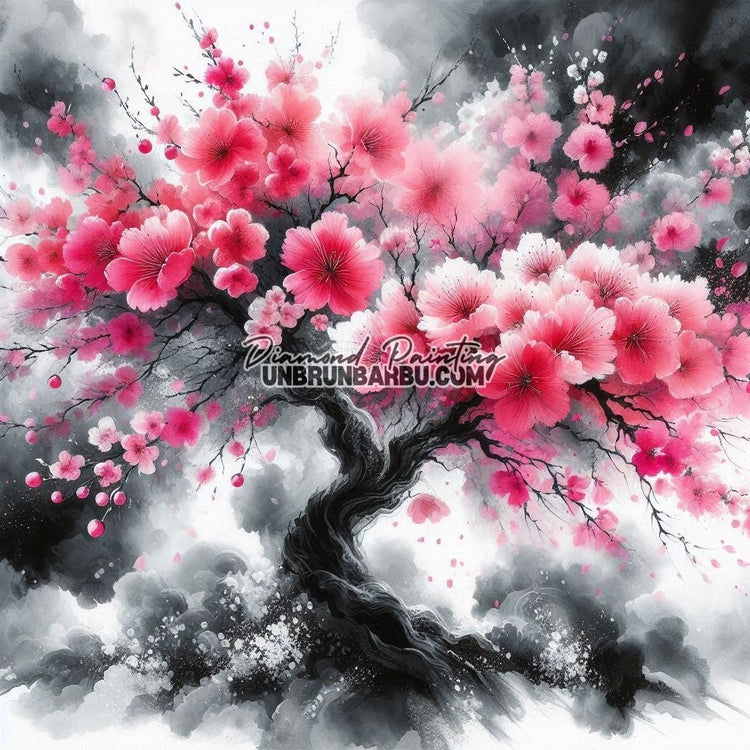 Murmures du Cerisier en Fleurs (80cm x 80cm) - UnBrunBarbu