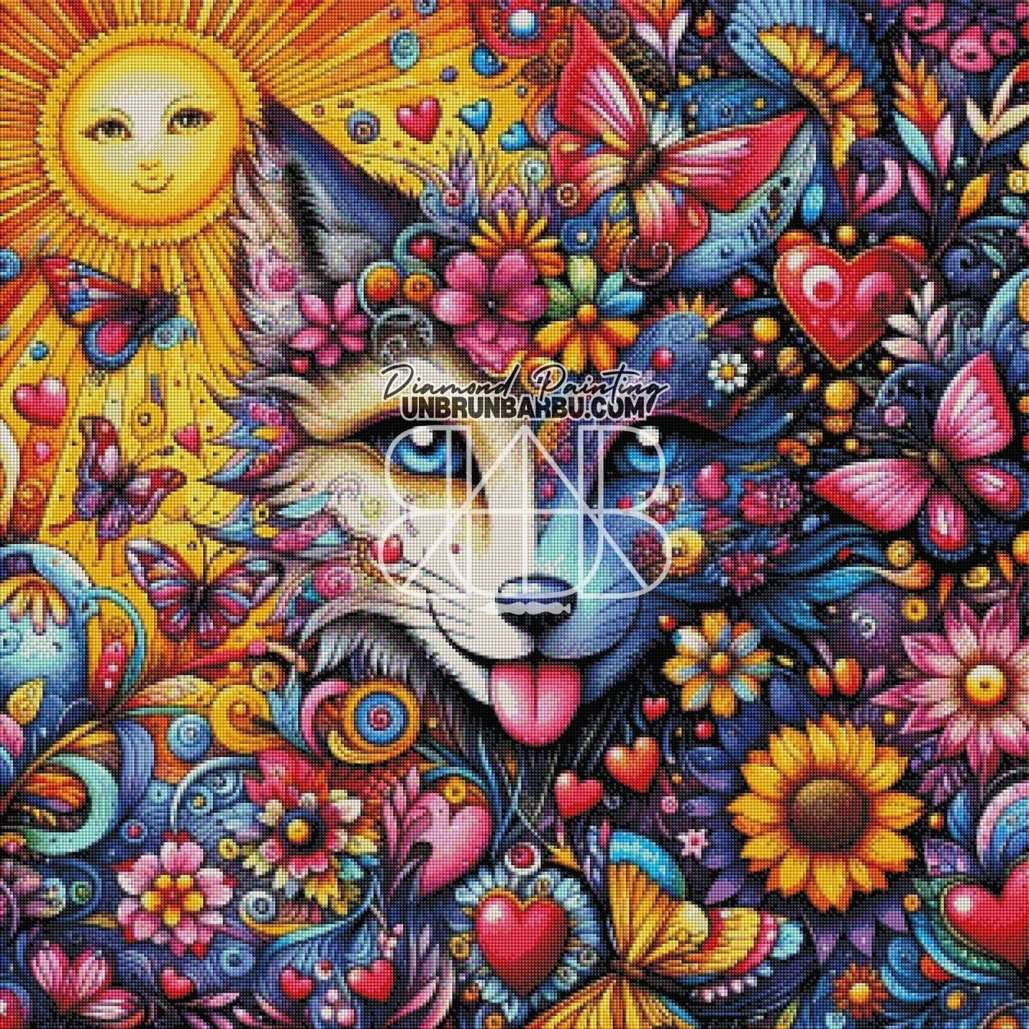 Murmures du Renard Floral. (80cm x 80cm). - UnBrunBarbu