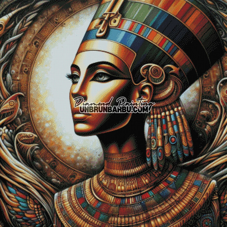 Néfertiti immortelle du Soleil (90cm x 90cm) - UnBrunBarbu