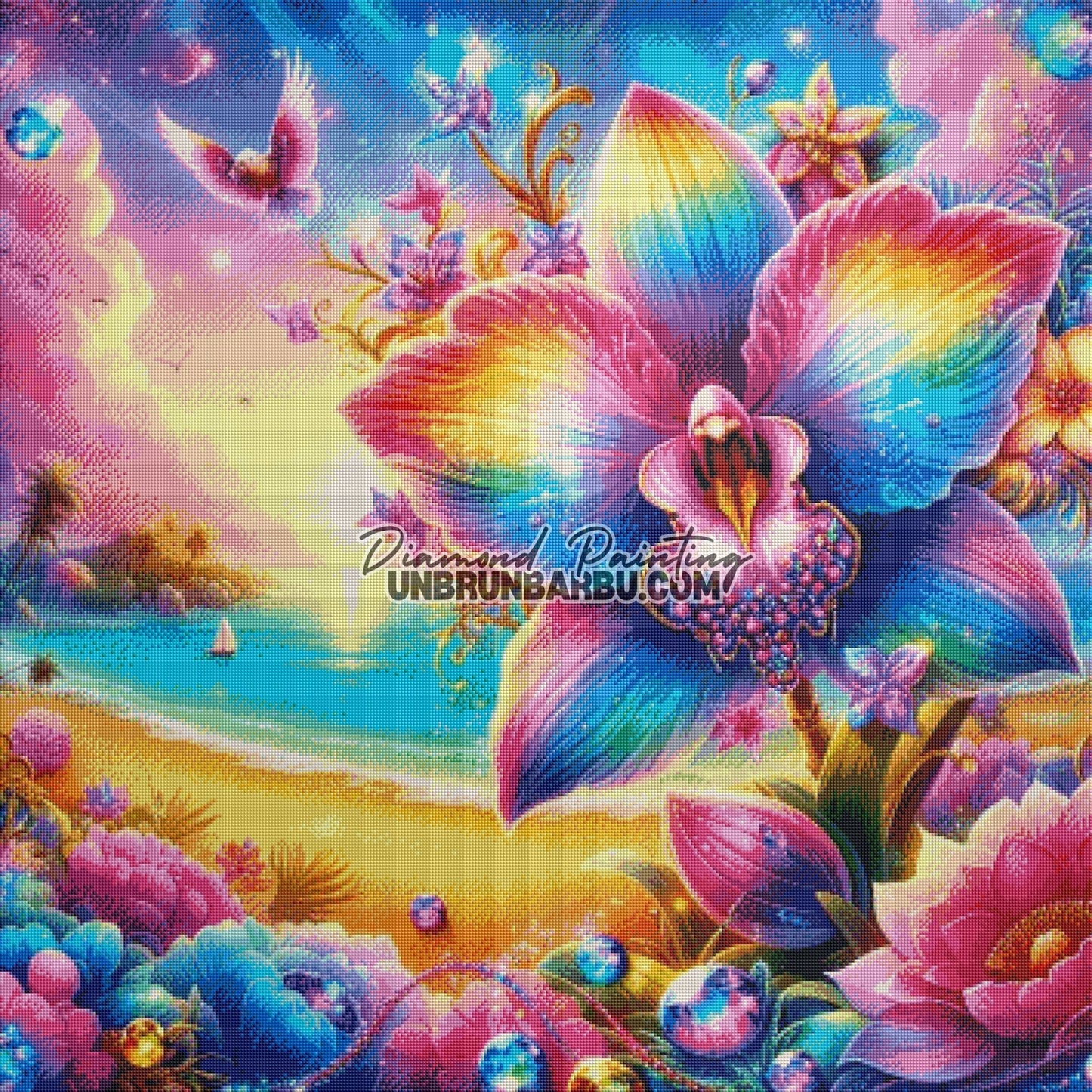 Orchidée des Rêves Lumineux (90cm x 90cm) - UnBrunBarbu
