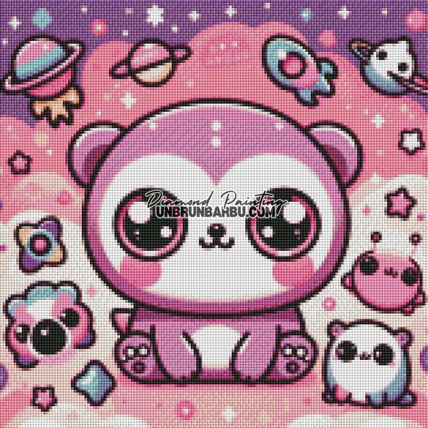 Ours cosmique et ses amis galactiques (40cm x 40cm) - UnBrunBarbu