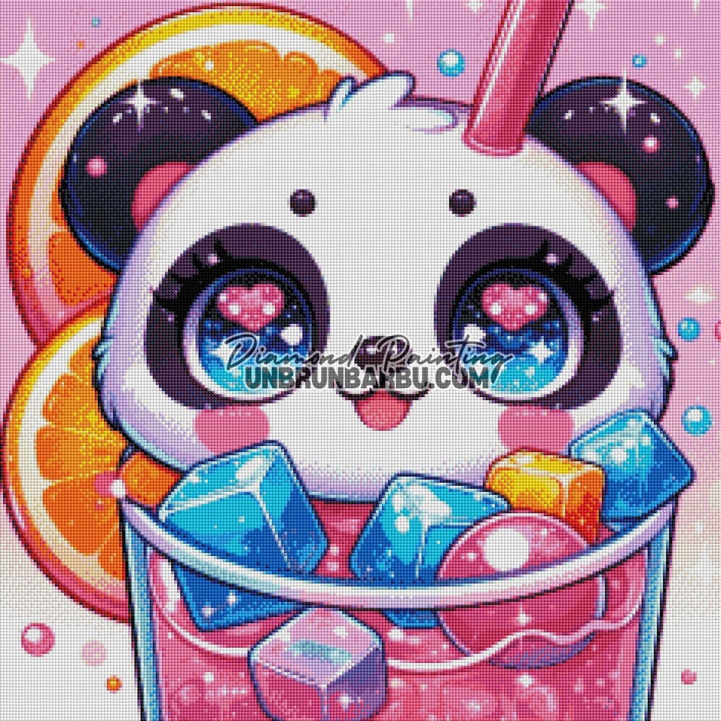 Panda Cocktail Une Nuit Tropicale (60cm x 60cm) - UnBrunBarbu