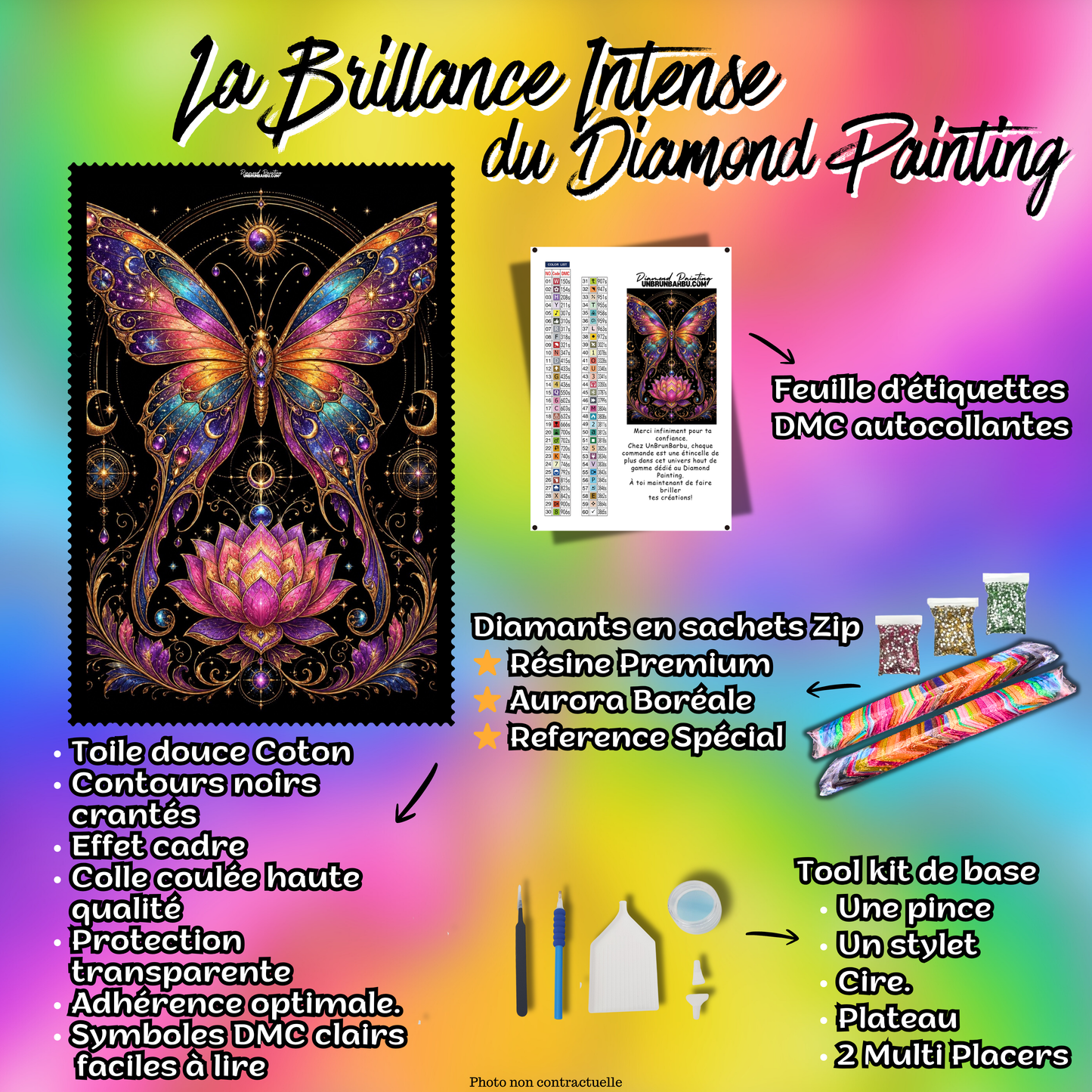 kit diamond painting papillon celeste lotus sacre 70x90 contenu complet