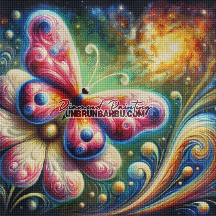 Papillon des Rêves Cosmiques (80cm x 80cm) - UnBrunBarbu