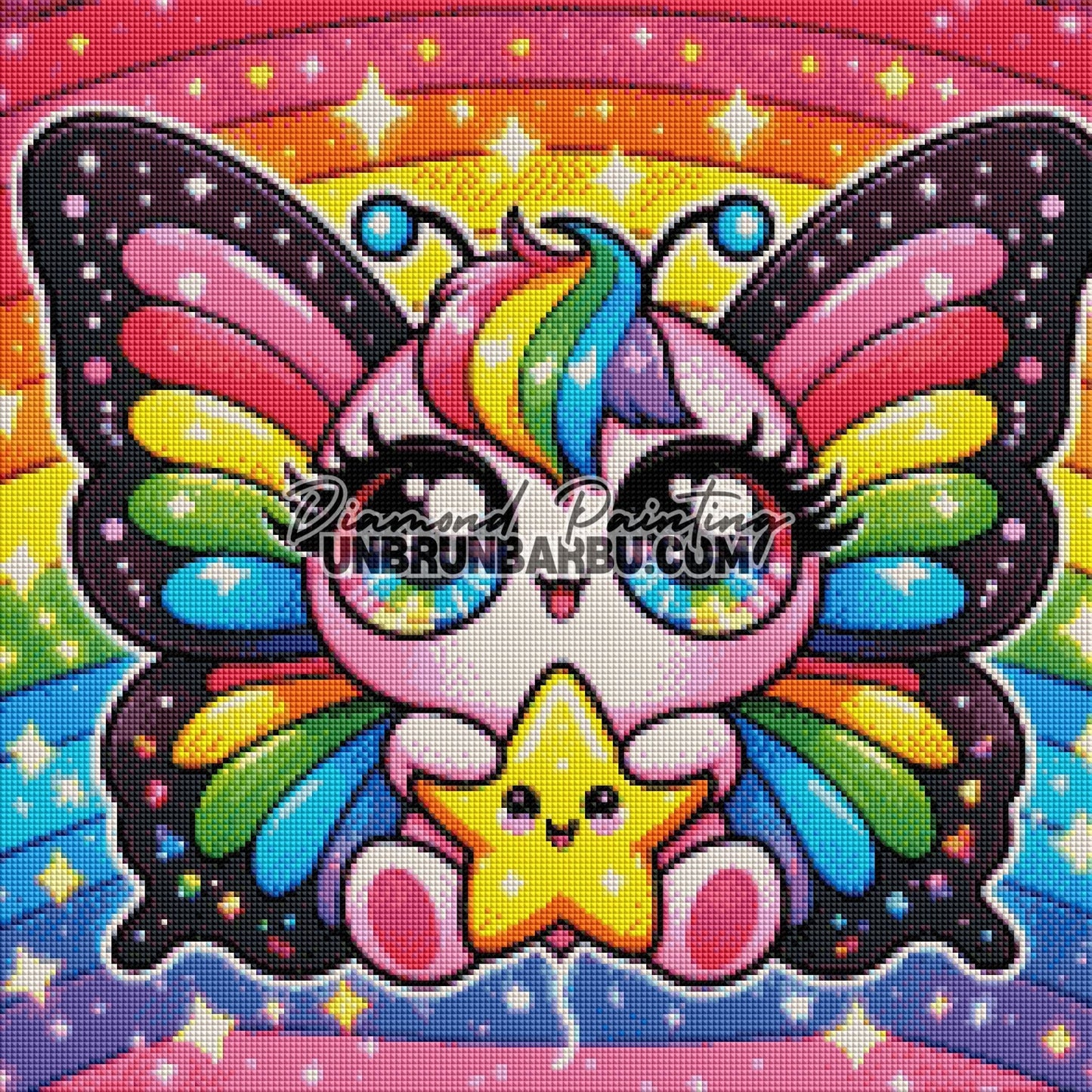 Papillon Magique de l’Arc - en - Ciel (50cm x 50cm) - UnBrunBarbu