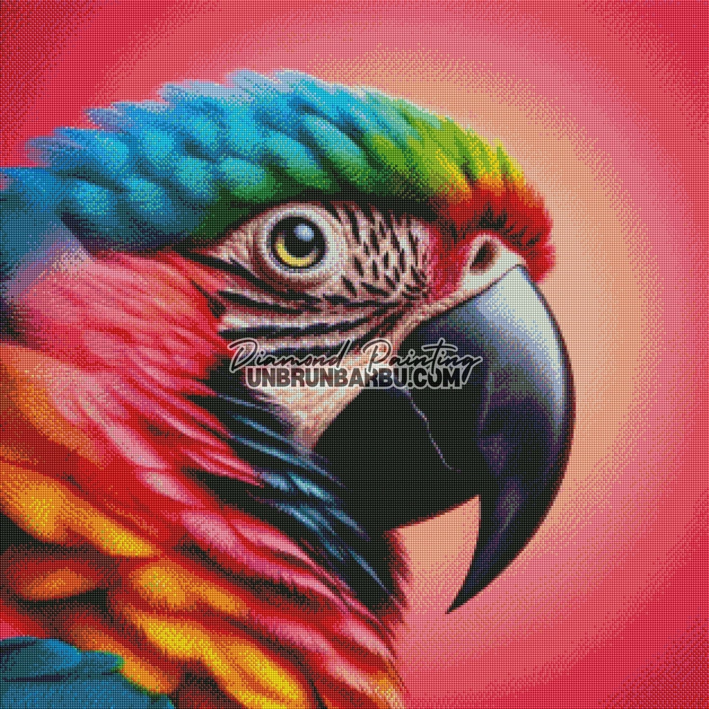 Perroquet des Couleurs Éternelles (80cm x 80cm) - UnBrunBarbu