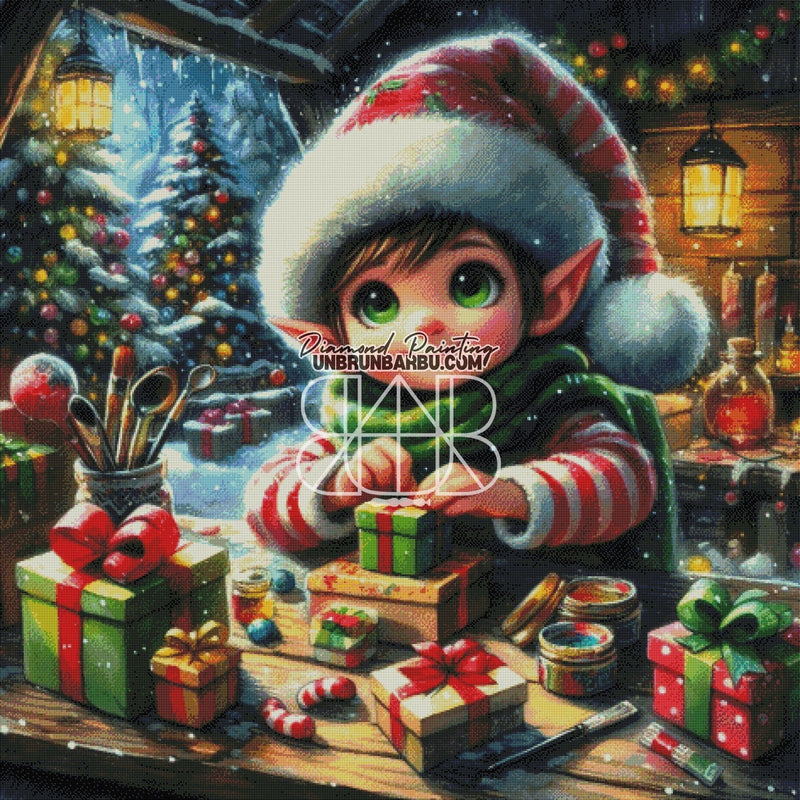 Petit Aide du Père Noël (120cm x 120cm) - UnBrunBarbu