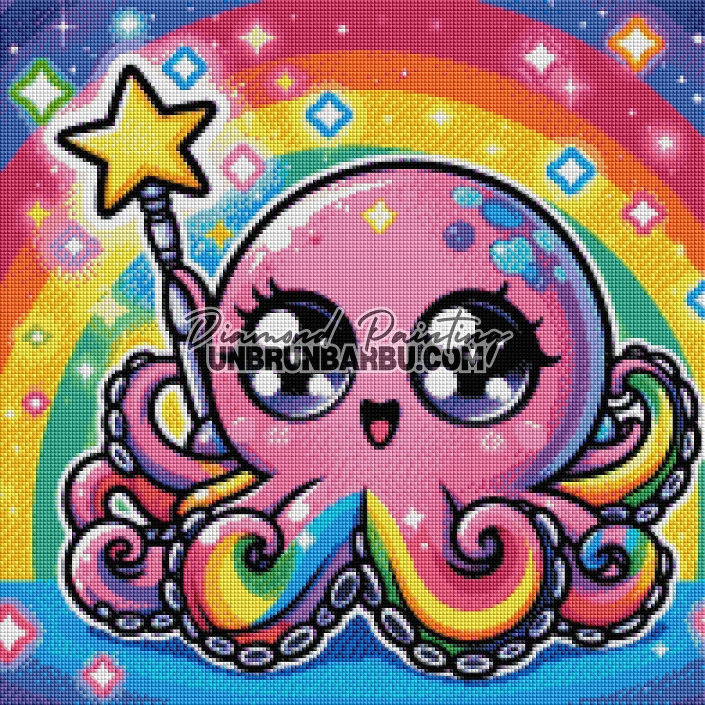 Pieuvre Magique de l’Arc - en - Ciel (50cm x 50cm) - UnBrunBarbu