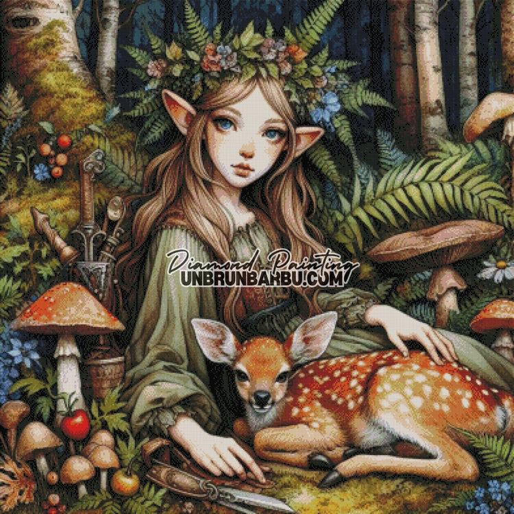 Protectrice des Créatures de la Forêt (100cm x 100cm) - UnBrunBarbu
