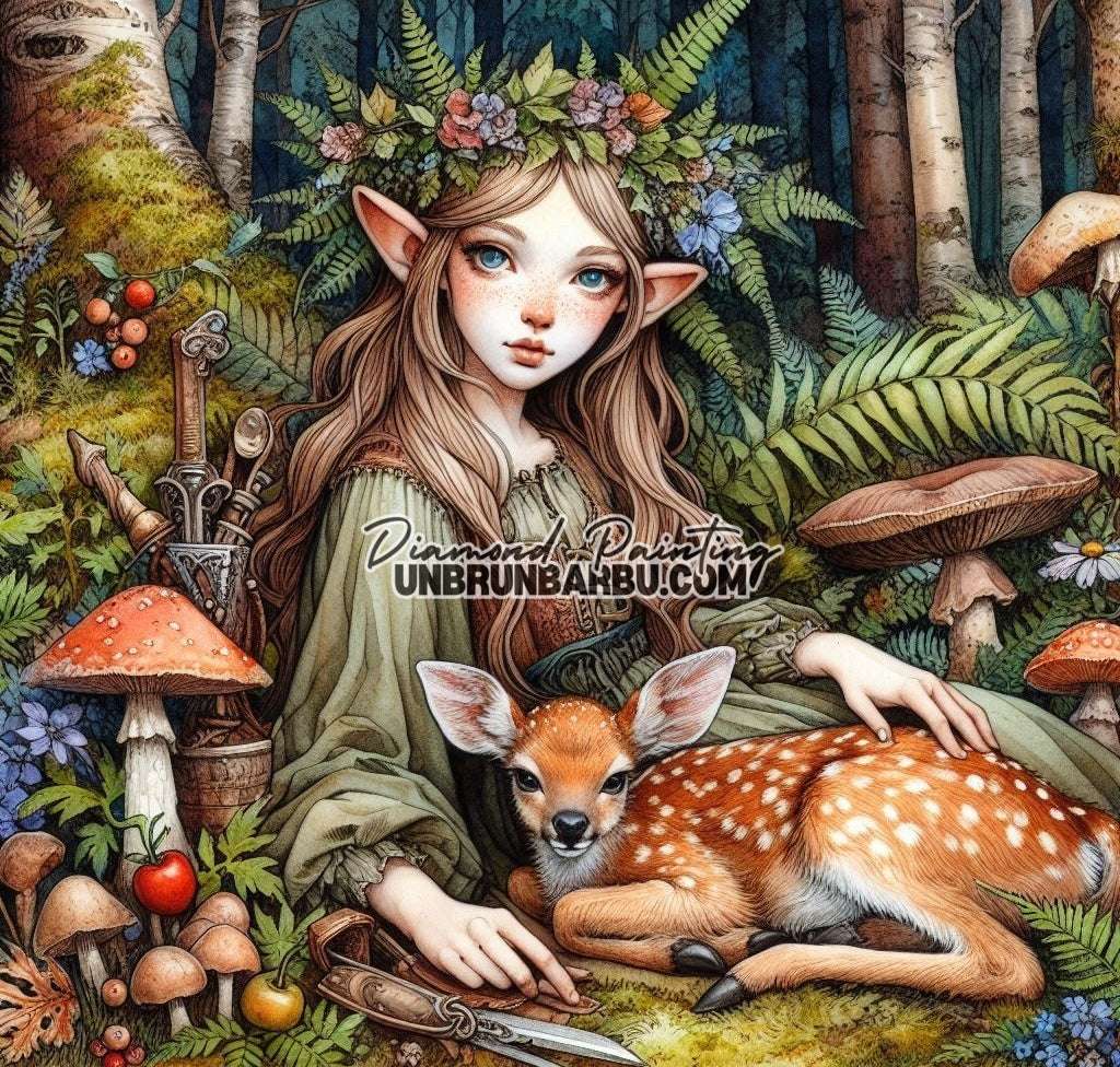 Protectrice des Créatures de la Forêt (100cm x 100cm) - UnBrunBarbu