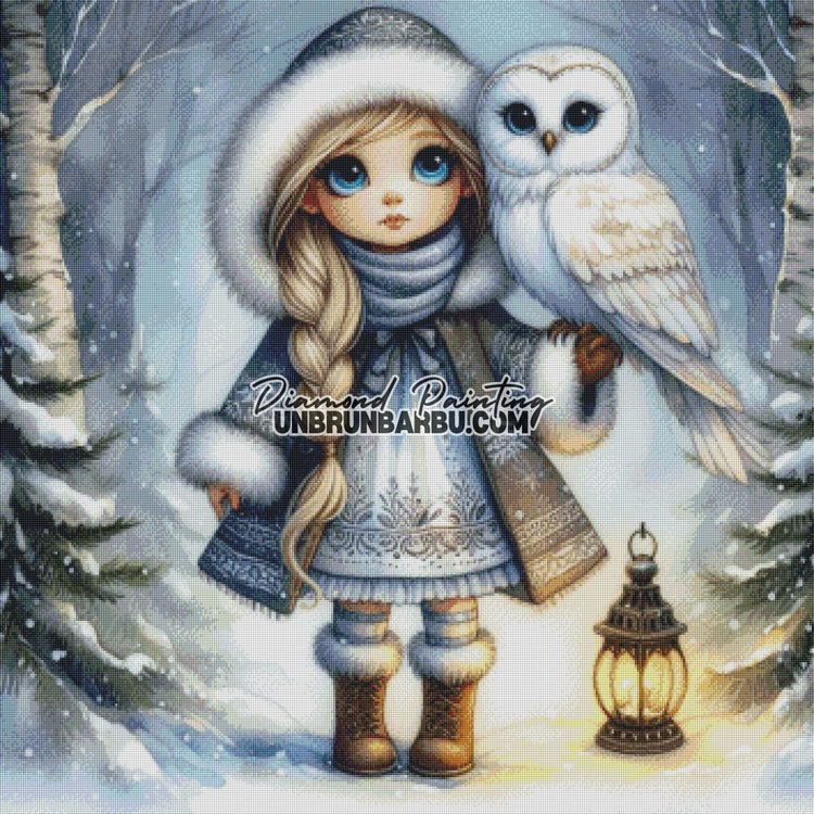 Protectrice des Landes Enneigées (90cm x 90cm) - UnBrunBarbu