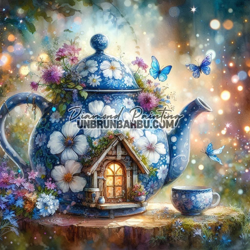 Refuge de la Théière Enchantée (90cm x 90cm) - UnBrunBarbu