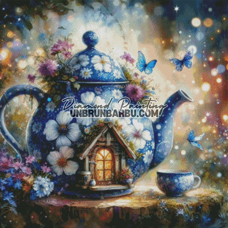 Refuge de la Théière Enchantée (90cm x 90cm) - UnBrunBarbu