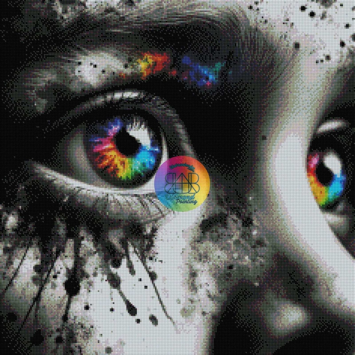 Regard Arc - en - ciel. (60cm x 60cm). - UnBrunBarbu