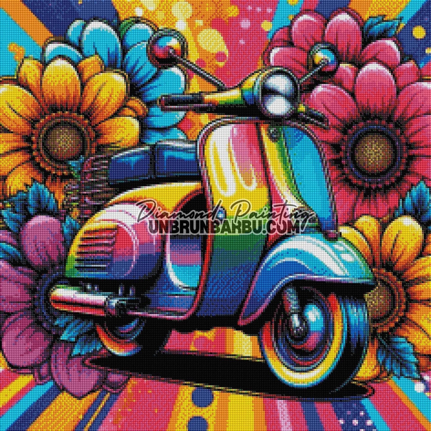 Scooter des Rêves (60cm x 60cm) - UnBrunBarbu