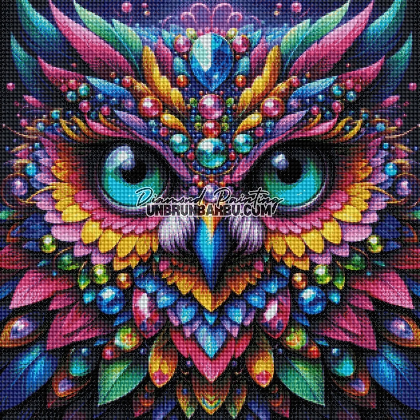 Secret du Hibou (80cm x 80cm) - UnBrunBarbu