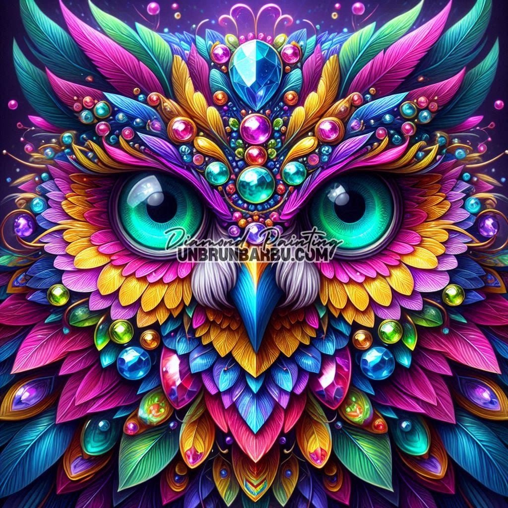 Secret du Hibou (80cm x 80cm) - UnBrunBarbu