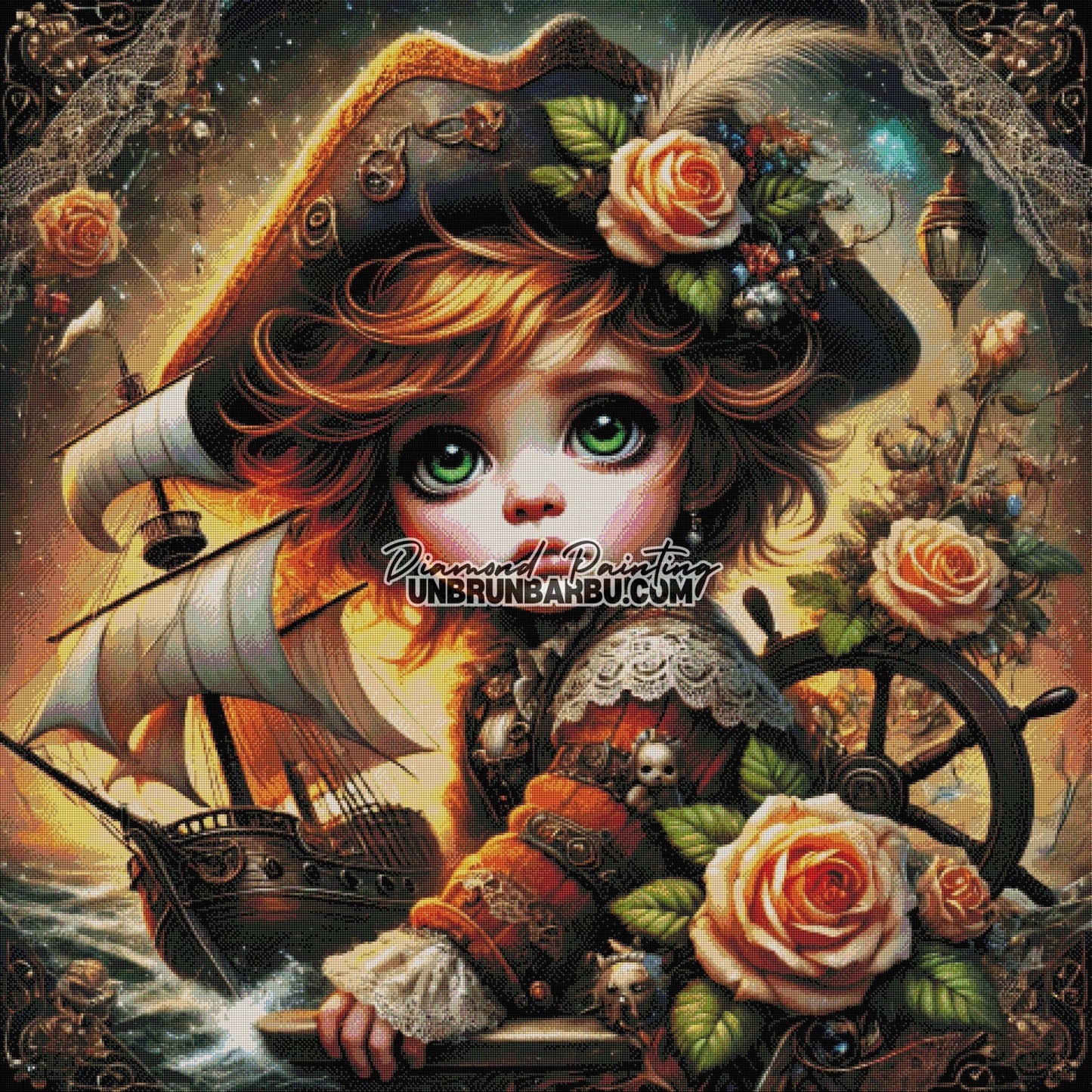 Secret du Navire Enchanté (120cm x 120cm) - UnBrunBarbu