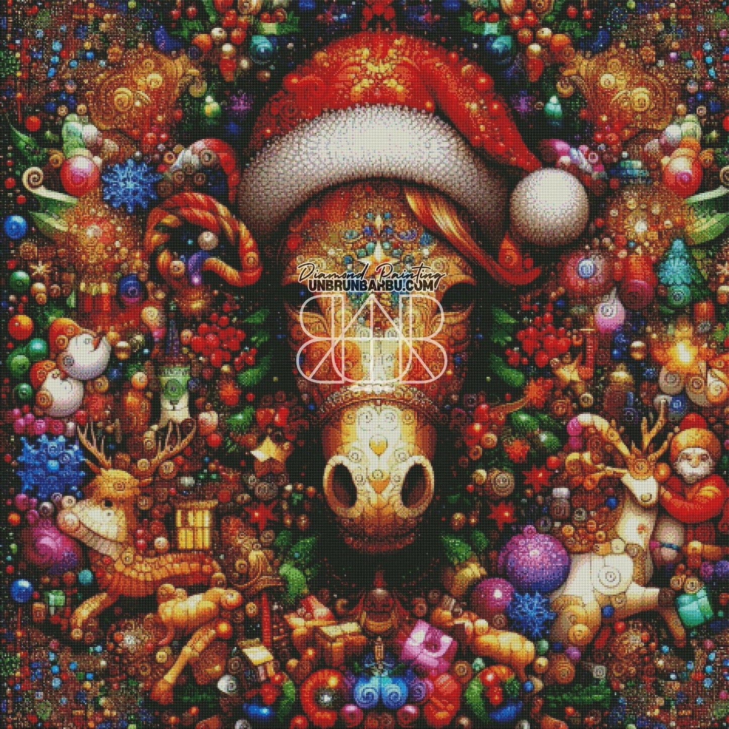 Tapisserie de Joie Hivernale. (120cm x 120cm) - UnBrunBarbu