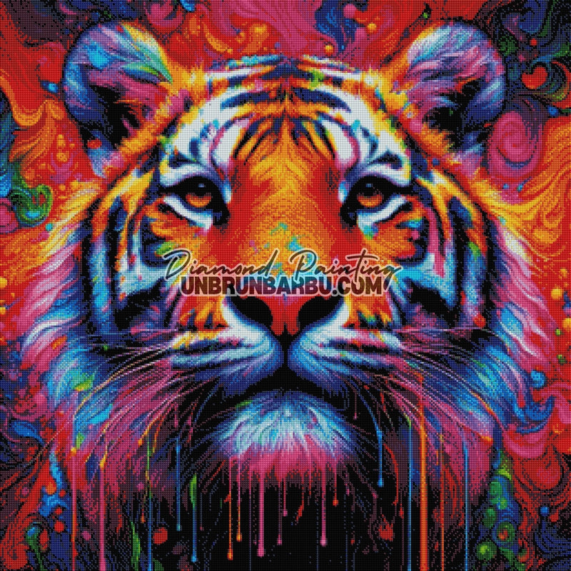 Tigre des Couleurs Interdites (80cm x 80cm) - UnBrunBarbu